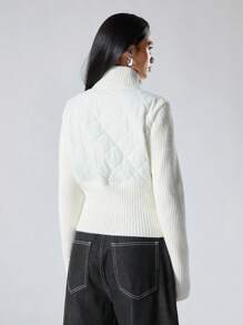 LYSMO 1 件女式纯色拉链休闲加厚外套，冬季