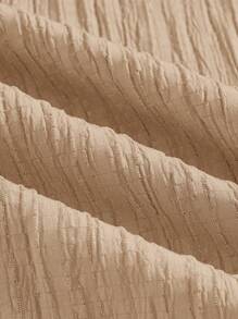 SHEIN Essnce 女士休闲简约条纹爱心印花长裤 夏季春季情人节新年女装 - 駝色 - 查看 4