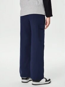 Pantalones cargo informales con bolsillo mullido para niños