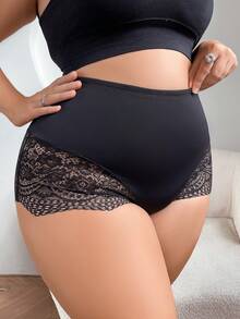 Quần lót ren gợi cảm cạp cao cỡ lớn - màu đen - Xem 6