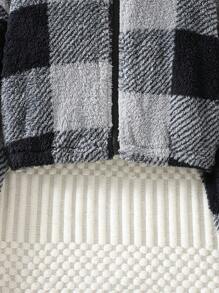 Áo khoác cổ đứng kẻ caro đen trắng cho thanh thiếu niên, Thu/Đông - Nhiều màu - Xem 6