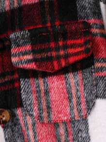 Autumn Classic Red & Retro Plaid Collar Design Baby Boy Casual Mid-Length Long Sleeve Jacket - Red - View 3