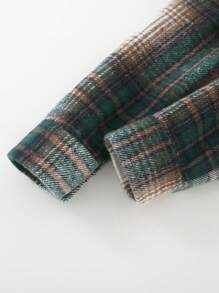 SHEIN Young Boy Multi-Color Plaid Long Sleeve Shirt With Pocket Decor, Warm And Comfortable, Suitable For Daily Casual Wear And School/Travel - Multicolor - View 6