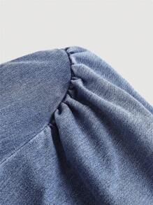 SHEIN Y2K Grunge Asymmetrical Neck Lettuce Trim Tee