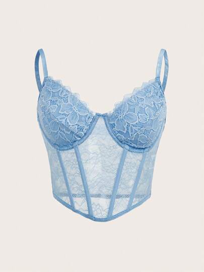 Sweetina Y2K Lace Cami Black Corset Top