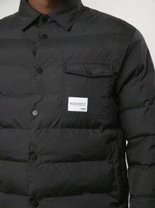 Manfinity VCAY Men's Casual Collared Fitted Padded Coat, Autumn/Winter - Black - View 5