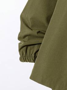 SHEIN 2pcs Tween Boy Half-Zip Hoodie Jacket And Jogger Pants Set, Casual Sports Style, Suitable For Autumn/Winter, Size 10, Color: Black, Green - Army Green - View 3