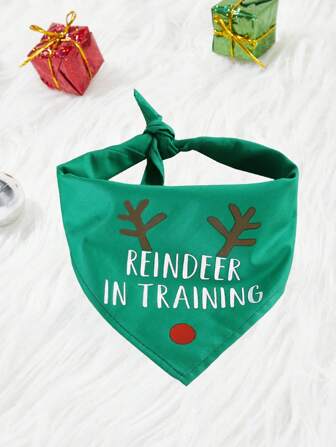 PETSIN Weihnachten Lätzchen für Haustiere, Hunde-Bandana mit Hirsch- und Buchstaben-Muster