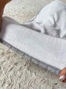 SHEIN Privé Plus Size Elegant Casual & Commuter Fitted Collared Long Sleeve Fleece Ribbed Knit Dress - Grey - View 7