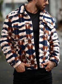 Manfinity Homme 男士立领长袖口袋休闲夹克，秋季款 - 彩色 - 查看 4