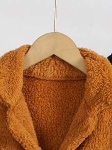 3pcs/Set Young Boy Mid-Length Plush Jacket Set With Plush Hoodie Sweatshirt And Elastic Waist Plush Pants, Soft & Warm Outfit For 4-7 Years Old In Autumn/Winter - Black - View 6