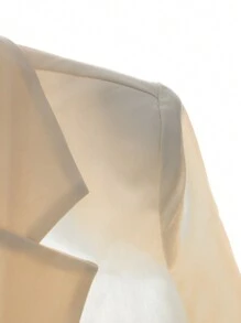 SHEIN EZwear Summer Outfits Lapel Neck Flap Detail Blazer - Apricot - View 7