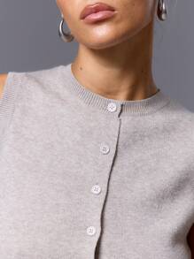 MUSERA 针织纽扣毛衣背心 春季 Y2K 90年代 休闲可爱 机场度假 夏季 秋季 返校 秋冬 日常 圣诞节 工作 办公室 派对 时尚