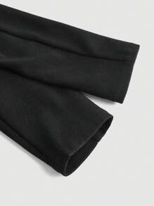 SHEIN MOD 复古大翻领收腰女士西装外套、保暖、冬季女装、优雅、新年服装、黑色外套、冬季外套、寒冷天气服装、女士优雅西装外套、修身西装外套、保暖 - 黑色 - 查看 4