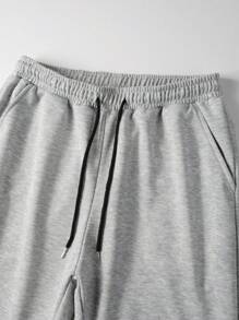 Manfinity Homme 2pcs Men's Casual Letter Pattern Sweatshirt And Sweatpants Set, Men Grey Sweatsuit, Men 2 Pieces Sweat Set, Men Jogging Suit - Grey - View 6