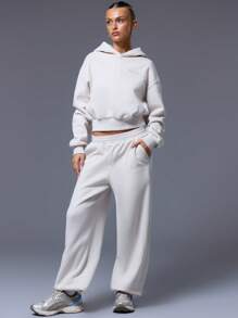 MUSERA 束口慢跑裤度假性感机场休闲复活节 - 杏色 - 查看 1