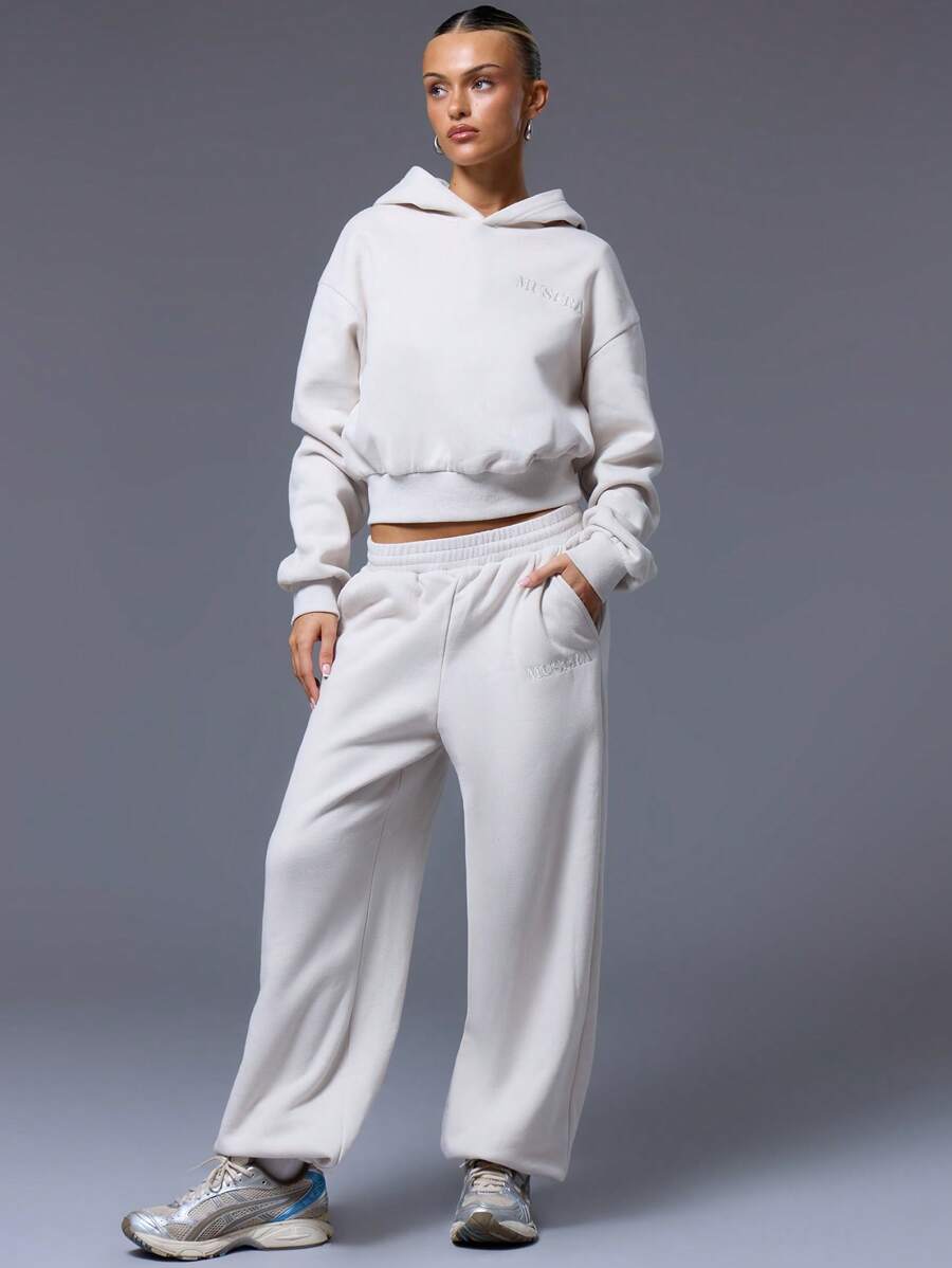 MUSERA 束口慢跑裤度假性感机场休闲复活节 - 杏色 - 查看 1