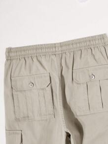 Manfinity Homme Men's Casual Multi-Pocket Cargo Pants For All Seasons, Fall - Beige - View 8