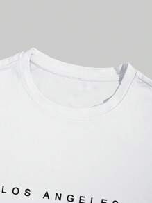 Manfinity Roghcode 男式字母印花休闲圆领短袖 T 恤洛杉矶衬衫多件装上衣 - 彩色 - 查看 3