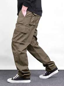 Manfinity Homme 男士纯色直筒宽松休闲工装裤，秋季