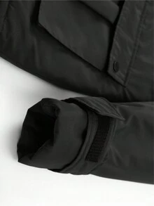 女士加大码保暖内衬连帽加厚派克大衣，户外冬季夹克