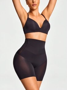 SHAPORA 女士纯色网眼拼接简约休闲塑身紧身衣