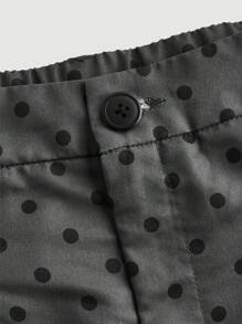 SHEIN MOD Polka Dot Pleated High Waist Straight Leg Pants For Women,Women Dress Pants,Wide Leg Women Pants,Cargo Women Pants,Women Dress Pants
