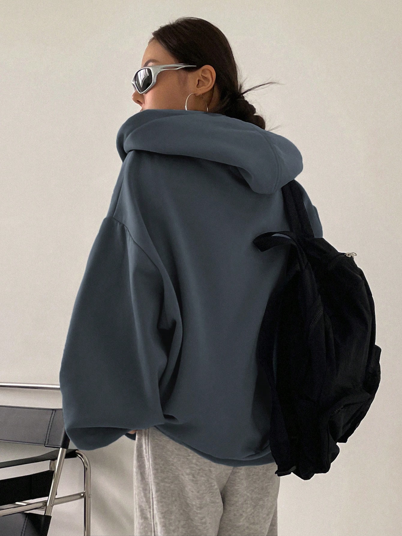 DAZY جاكيت هوديي نسائية من الفليس ذات لون أحادي، م...