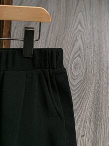 Linhara Pantaloni casual da donna taglia comoda, di colore unito, in vita elastica - nero - Visualizzare 5