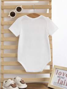 Mono informal de manga corta y cuello redondo para bebé niña, para verano
