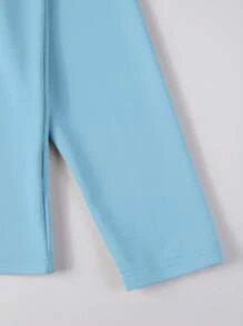 Manfinity Homme 男士休闲字母印花长袖 Polo 衫，适合通勤，秋季 - 淺藍色 - 查看 6