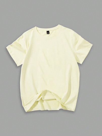 GENIUS ODE Camiseta básica de manga corta de unicolor para hombre, de verano