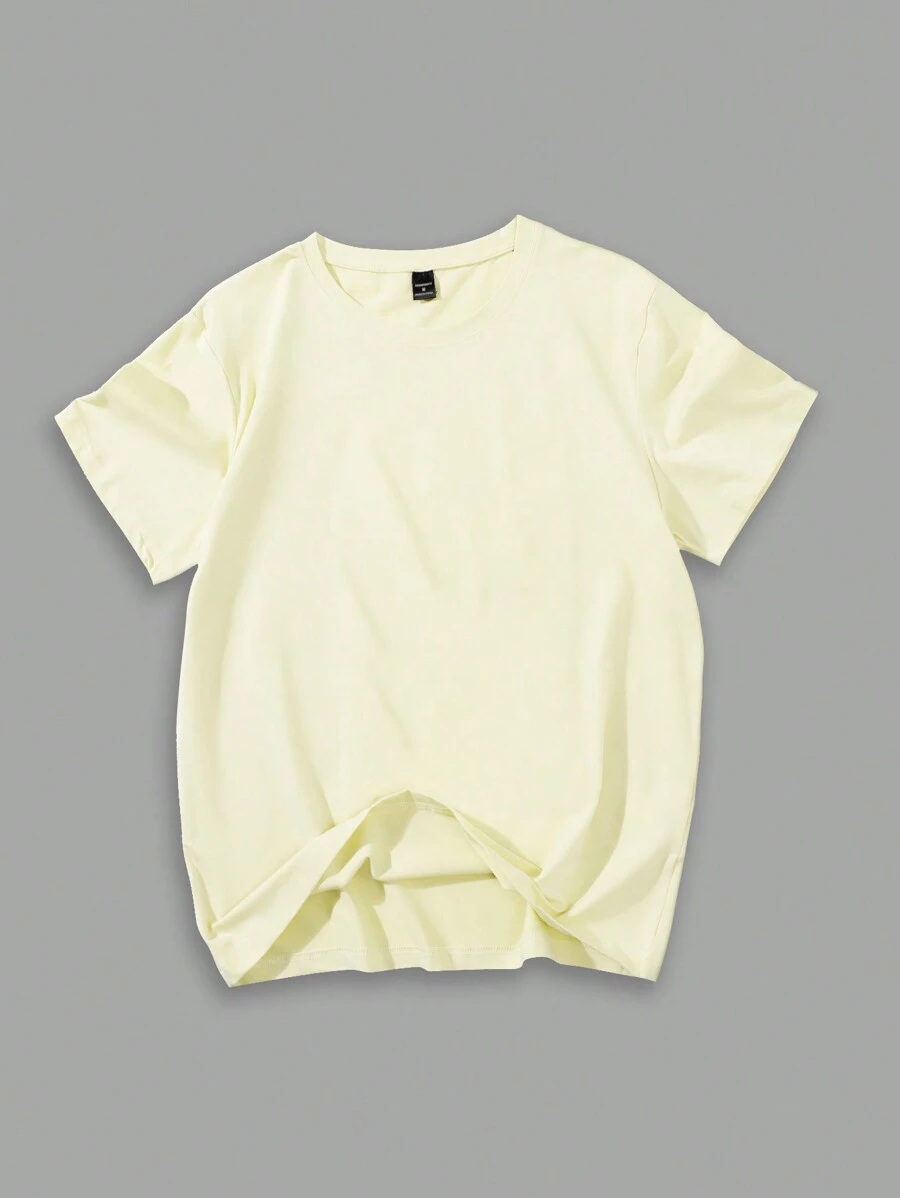 GENIUS ODE Men's Basic Solid Color Short Sleeve T-Shirt, Summer