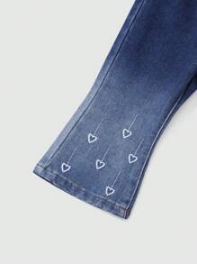 2024 Spring/Autumn Baby Girls Flare Jeans, Long Pants - Light Wash - View 3