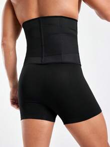 Banda de cintura de punto con cremallera de unicolor para hombre