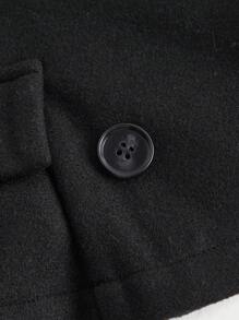 SHEIN MOD 复古大翻领收腰女士西装外套、保暖、冬季女装、优雅、新年服装、黑色外套、冬季外套、寒冷天气服装、女士优雅西装外套、修身西装外套、保暖 - 黑色 - 查看 3