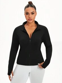 Áo nỉ cỡ lớn in họa tiết, phối lưới, có khóa kéo một phần. - màu đen - Xem 4