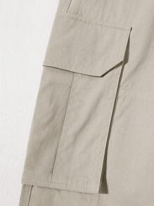 Manfinity Homme Men's Casual Multi-Pocket Cargo Pants For All Seasons, Fall - Beige - View 6