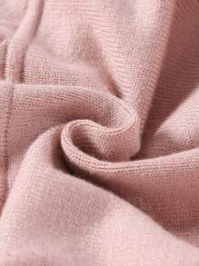 女婴毛衣连体衣，针织长袖连体衣，配裤子和帽子，柔软保暖，适合秋冬季。粉色，优雅蕾丝边饰，蝴蝶结装饰，荷叶边下摆，时尚别致，适合日常穿着，室内、户外、旅行 - 粉色 - 查看 8