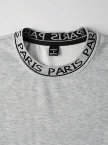 Manfinity Homme 2pcs Men's Casual Letter Pattern Sweatshirt And Sweatpants Set, Men Grey Sweatsuit, Men 2 Pieces Sweat Set, Men Jogging Suit - Grey - View 7