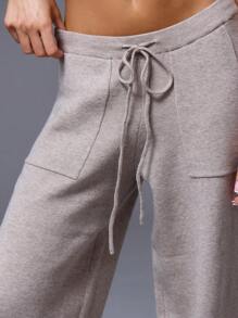 MUSERA Quần dài dệt kim có túi lớn, thắt eo, phong cách mùa xuân, Y2K, 90s, thường ngày, dễ thương, phù hợp đi sân bay, đi nghỉ mát, mùa hè, đi học, mùa đông, mặc hàng ngày, công sở, thanh lịch, áo len mùa xuân. - Màu Khaki - Xem 5