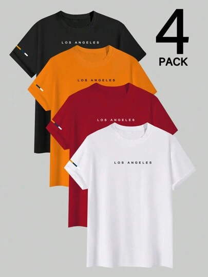 Manfinity Hypemode 男士休闲百搭字母印花短袖 T 恤