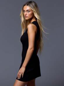 MUSERA Square Neck Sleeveless Structured Dress Old Money Spring Fall Night Out