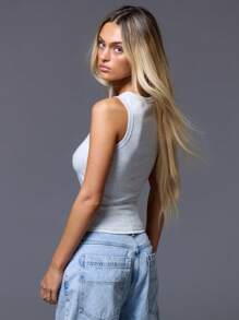 MUSERA 半扣背心，休闲机场度假秋季返校季秋冬优雅春夏款 - 淺灰色 - 查看 3