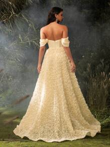 Đầm dự tiệc, váy dự tiệc cưới, váy dạ hội, váy dài, váy dạ hội, váy dạ hội, váy dài - Màu be - Xem 2