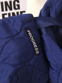 SHEIN 1pc Young Boy Thick Quilted Long Sleeve Padded Coat, Warm For Outdoor Activities In Autumn/Winter - Royal Blue - View 4