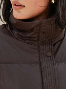 Aveloria Modichic 野鸭立领夹棉大衣，女士秋冬时尚夹棉保暖聚酯纤维合成保暖冬季大衣冬季夹克外套，今年流行 - 棕色 - 查看 6