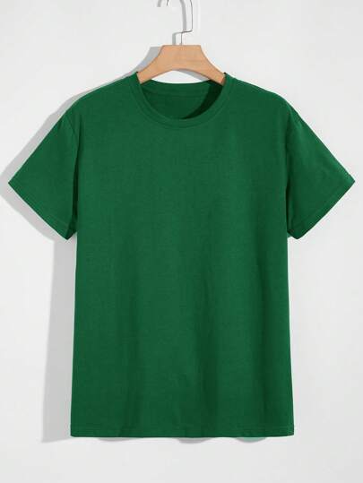 Manfinity Homme Herren einfarbiges, lässiges T-Shirt mit Rundhalsausschnitt und Kurzarm