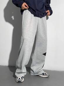 SHEIN 1 Stück lässige Sport-Streetwear, bequem und vielseitig, locker geschnitten, seitlich bedrucktes Stern-Muster, gerade geschnittene Lässig Hemd, Schulanfangs-Kleidung, Herbst und Winter - Hellgrau - Übersicht 8