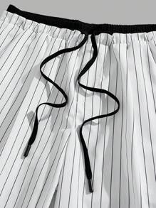 Manfinity VCAY Men's Casual Loose Fit Woven Pants With Elastic Waist And Straight Legs - Apricot - View 3